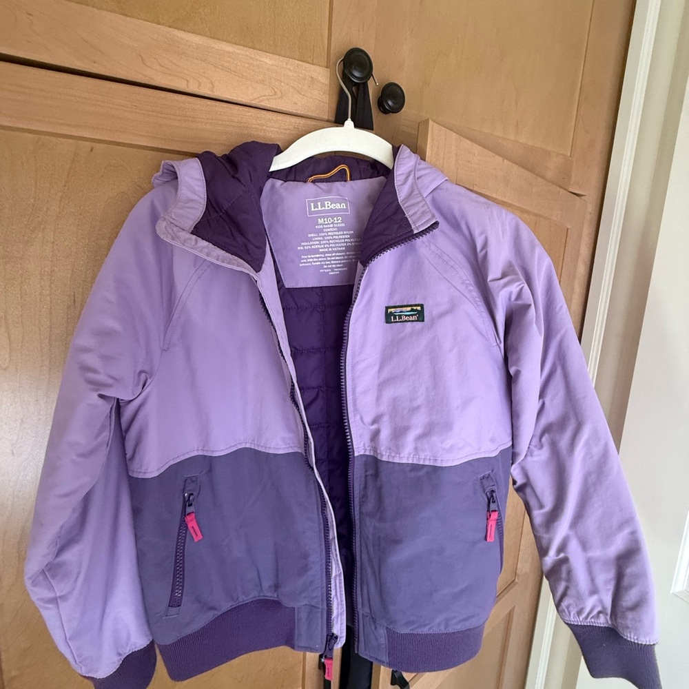 L.L. Bean Kids Two-Tone Purple Puffer Jacket